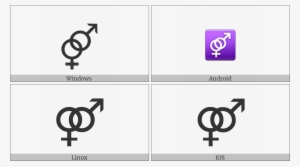 Interlocked Female And Male Sign On Various Operating - Heterosexual Symbol