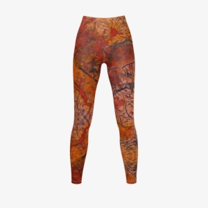 Aflame With Flowers Hotwaxed For Texture Leggings - Leggings