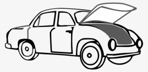 Car With Open Trunk Graphic Black And White Stock - Car Trunk Clip Art