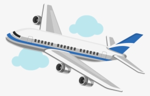 Cartoon Airplane On Blue Sky - Airplane Cartoon No Background