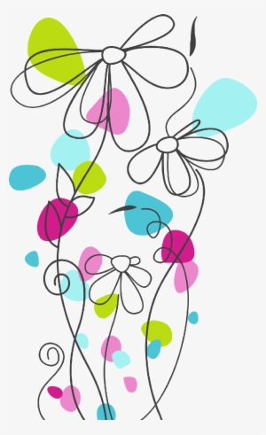 Abstract Flowers, Flower Doodles, Watercolor Cards, - Flores Diseños Png