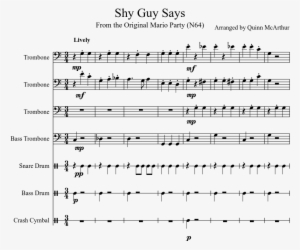 Shy Guy Says Sheet Music Composed By Arranged By Quinn - Mario World Sheet Music Trombone