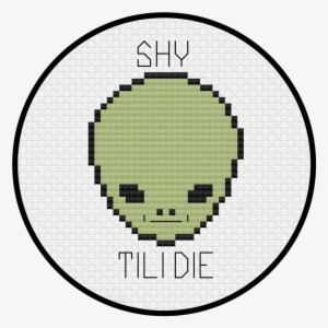 Shy Guy Alien Cross Stitch Pattern - Pixel Eyeball