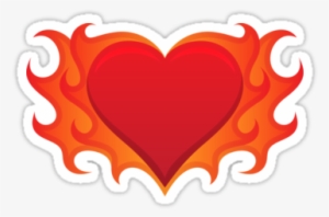 Burning Heart With Flames Red Hot Love Stickers By - Heart