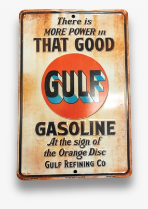 Good Gulf Gasoline Tin Sign 8 X 12in