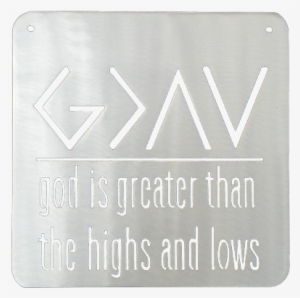God Is Greater Than The Highs And Lows Metal Sign - Metal