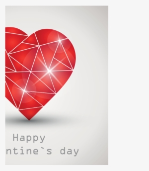 Heart Geometric Shape Vector Valentine Background - Valentines Day Geometric Shapes