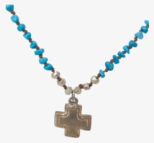 Turquoise Necklace With Cross Silver