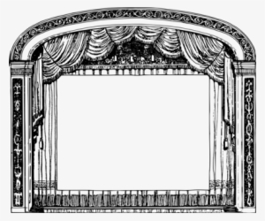 Black And White Theater Drapes And Stage Curtains Borders - Stage Clipart
