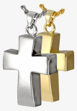 Vaulted Cross Cremation Necklace - Cremation Jewelry: Vaulted Cross Pendant
