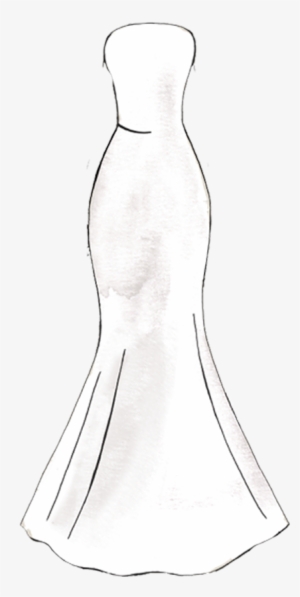 Mermaid Silhouette Sketch Large - Wedding Dress