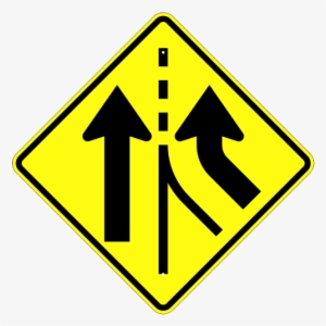 Added Lane Warning Sign - Reduction In Lanes Sign