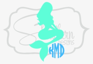Mermaid Monogram - Mermaid Silhouette Rectangle Car Magnet
