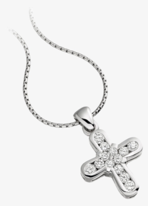 A Stylish Round Brilliant Cut Diamond Cross Necklace - Png Files Cross Necklace