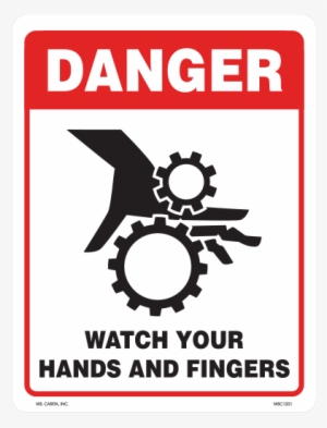 Danger Watch Your Hands And Fingers Vinyl Decal - Watch Your Hands And Fingers