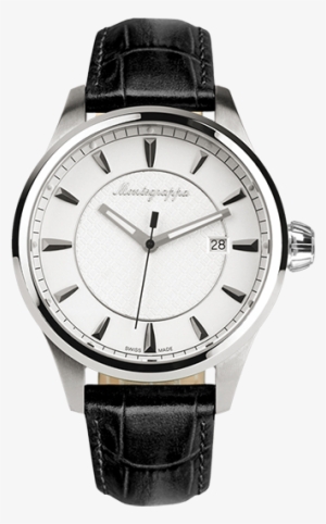 Fortuna Three-hands Watch, Steel, Silver Dial, Black - Montegrappa Watch Idfowalj