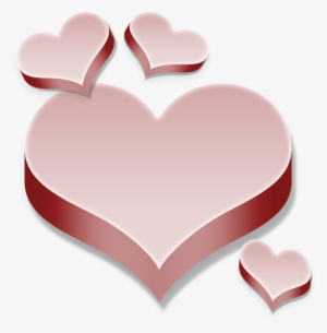3d Pink Hearts Transparent By Madetobeunique On Deviantart - Pink 3d Heart Png