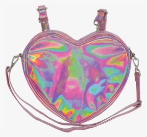 Picture Of Pink Holographic Heart Bag - Backpack