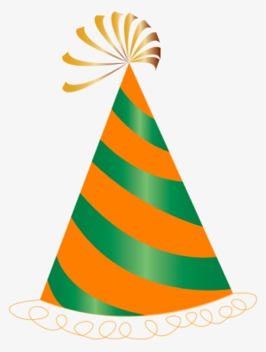 Orange And Green Party Hat Clip Art - Party Hat Vector Png
