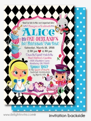 Alice In Onederland 1st Birthday Tea Party Invitations - The Mad Hatter