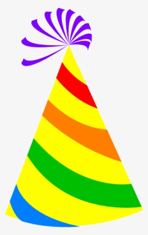 Rainbow Party Hat Yellow Clip Art - Small Hat Transparent Background