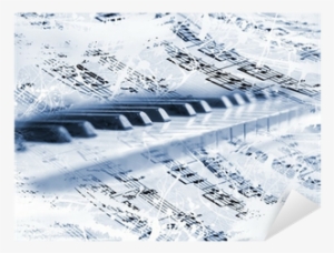 Teclas De Piano Con Notas Musicales Sticker • Pixers® - Piano