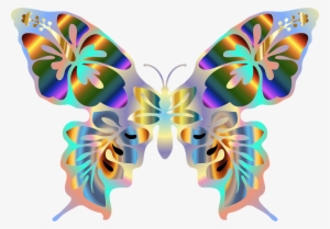 Clipart Butterflies - Iridescent Butterfly Open Clipart Png