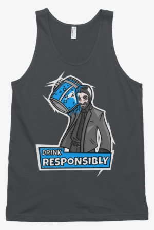 Mens "drink Responsibly" John Wick Themed Tank-top - Mission Slimpossible