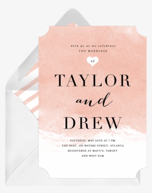 Watercolor Wave Invitations In Pink - Kapello Hair