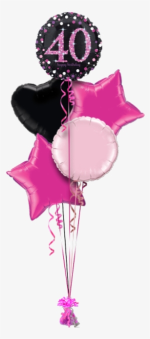 Pink Glimmer Confetti 40th Birthday Special Age Balloon - Happy Birthday Sister Balloon