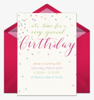 Colorful Confetti Pink Online Invitation - Birthday