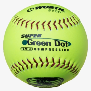 Worth 11" Syco Super Green Dot Slowpitch Softballs - David Ortiz Autographed Ball