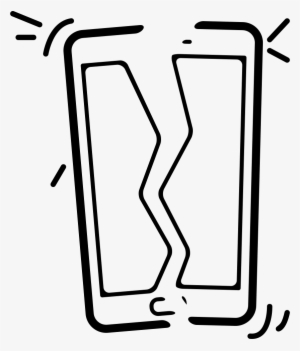 Mobile Phone Broken In Two Parts Comments - Broken Cell Phone Icon