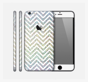 The White & Confetti Glitter Print Sharp Chevron Skin - Coque Pour Ipod Touch 6