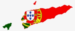 Flag Map Of Portuguese Timor - Timor Leste Flag And Map