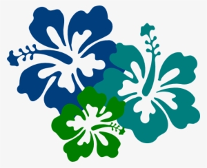 Blue Green Floral Clipart - Hibiscus Clip Art