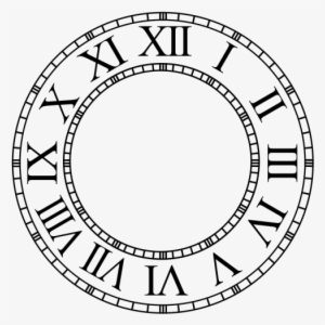 Vector Clock Face Clip Art - Clock Roman Numerals Clipart