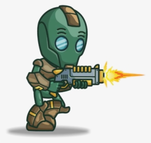 2d Game Character Png Download - 2d Robot Png