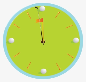 Golf, Ball, Clock, Tee, Putter - Circle