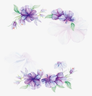 Floral Design Lilac Pattern Watercolor Poster Transprent - Watercolor Purple Flowers Png