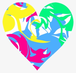 Pink Heart With Colorful Vines Icon, Png Clipart Image - Colorful Heart Clipart