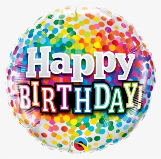 Happy Birthday Rainbow Confetti Foil Balloon - Happy Birthday Rainbow