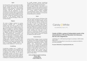 Gatsby & White, The Reference For Tomorrows Insurance - Document