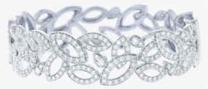 Lily Cluster By Harry Winston, Diamond Bangle Bracelet - Solid 10k White Gold Jewelry Cz Beautiful Round White