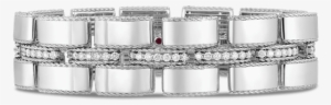 Roberto Coin Wide Retro Link Bracelet With Diamond - Diamond