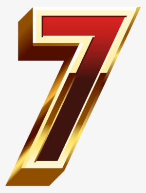 Seven Gold Red Number Png Clip Art - Clip Art