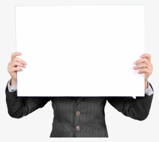 Download Business Woman Holding Blank Board Png Image - Holding A White Board Png