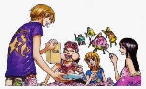 Sanji, Usopp, Nami & Robin From The Cover Of Color - Cartoon