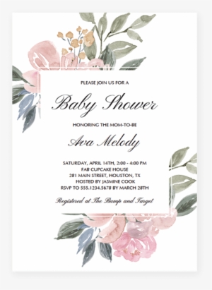 Wedding Invitation Templates Png - Floral Watercolor Wedding Invitations