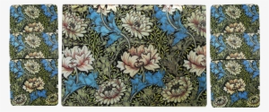 William Morris White Flower Cheese Tray/cutting Board - Chrysanthemums By William Morris Tile Coaster